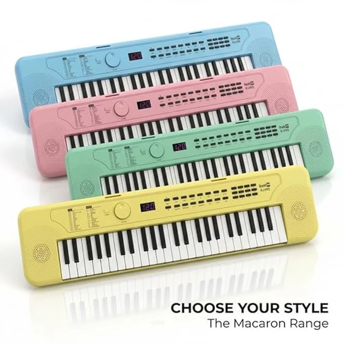 RockJam 49 Key Keyboard Piano, Portable Electronic Music Keyboard with Speakers, USB-C Power or Battery Operation, Headphone Input, 200 Tones, 200 Rhythms, Note Stickers & Lessons by RockJam - Image 7