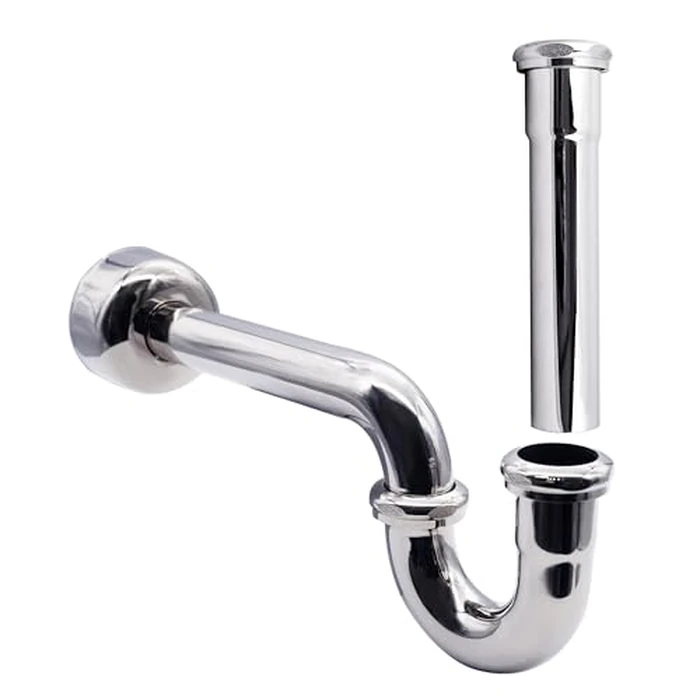 Westbrass CO400-8-26 1-1/2" Brass Bathroom Sink P-Trap with 8" Slip Joint Extension Tube, Polished Chrome by Westbrass - Used - Like New condition - US$62.60