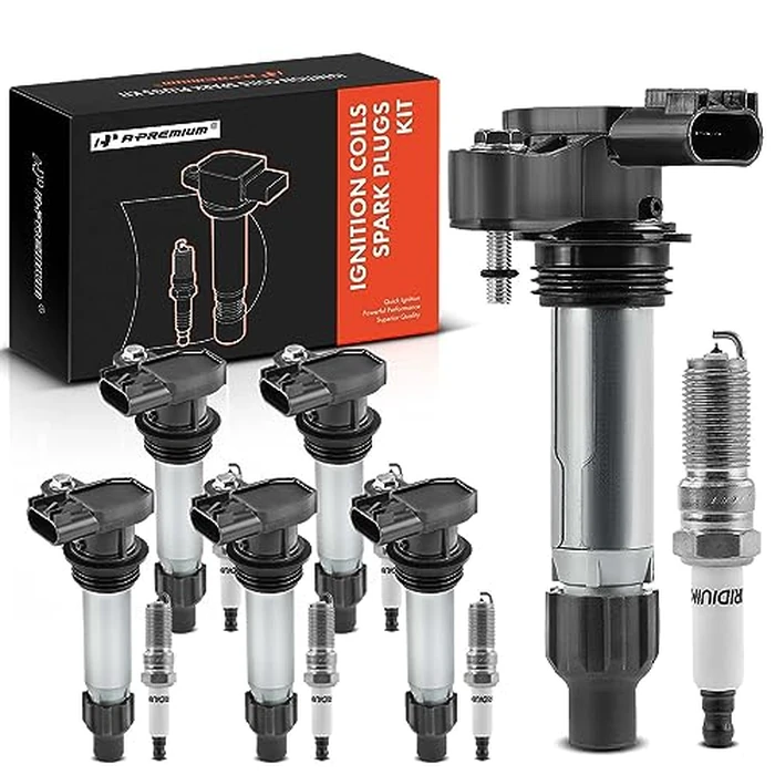 A-Premium Ignition Coils and Spark Plugs Kits Compatible with Chevrolet Equinox, Malibu, Traverse, Impala, Camaro, Colorado & GMC Acadia, Canyon & Buick LaCrosse, Enclave & Cadillac SRX, CTS 6-PC Set by A-premium - Image 1
