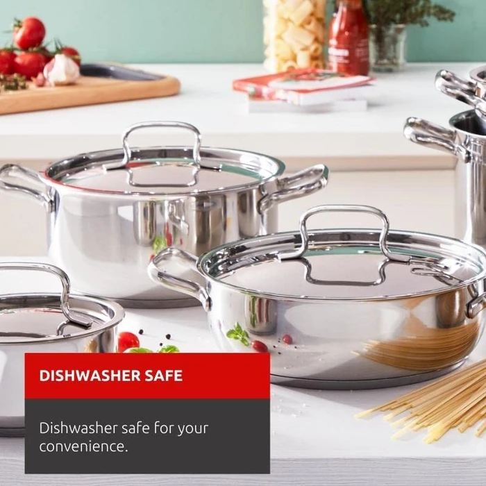 Lagostina Sfiziosa, 24 pc Cookware Set, Stainless Steel Pots and Pans, 3 stockpots, 3 stew pots, 1 Saute pan, 1 Saucepan, 1 Milk Pot, Eight lids, Seven Utensils, Induction Safe, Oven Safe 400 degreesF by Lagostina - Image 6