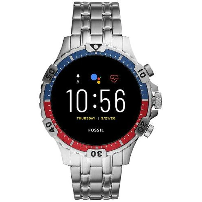 Fossil Gen 5 Smartwatch Garrett HR - 8GB - Silver Stainless Steel Case by Fossil - Refurbished - Premium condition