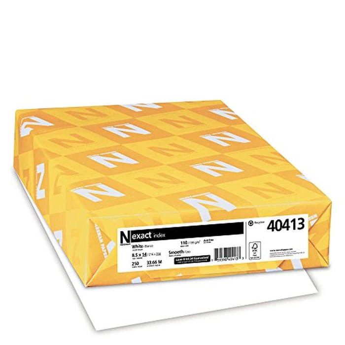 Wausau Exact Index Cardstock, 250 Sheets, White, 94 Brightness, 110 lb, 8.5 x 14 Inches by Neenah - Used - Very Good condition