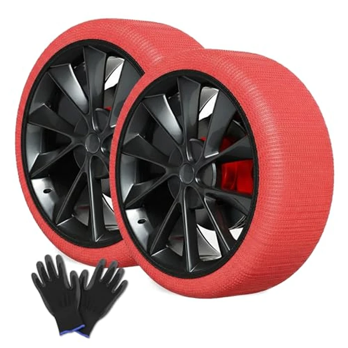 C-Hopetree Snow Socks for Tires, Superior Grip Alternative for Snow Chain, Anti-skid Tire Traction Device for Cars and SUVs, XL-Large, Pack of 1 pair (2 pieces) by C-Hopetree - Image 1