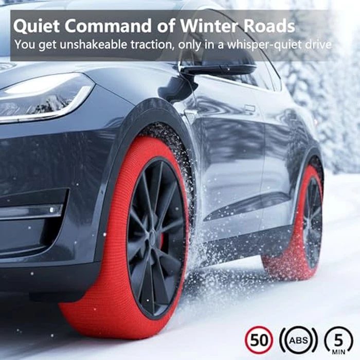 C-Hopetree Snow Socks for Tires, Superior Grip Alternative for Snow Chain, Anti-skid Tire Traction Device for Cars and SUVs, XL-Large, Pack of 1 pair (2 pieces) by C-Hopetree - Image 2