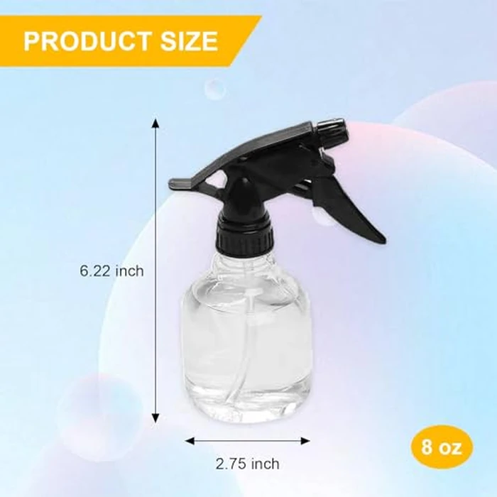 Voittozege 20 Pcs 8 oz Spray Bottle Clear Plastic Spray Bottles with Adjustable Nozzle -Clear Empty Spray Bottles for Kitchen,Hair and Cleaning by Voittozege - Image 2