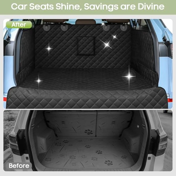Smatto SUV Cargo Liner for Dogs, Waterproof Pet Cargo Cover with Bumper Flap Protector, Scrachproof Non-Slip Dog Seat Mat for SUVs Sedans Vans, Large Size Universal Fit by Smatto - Image 8