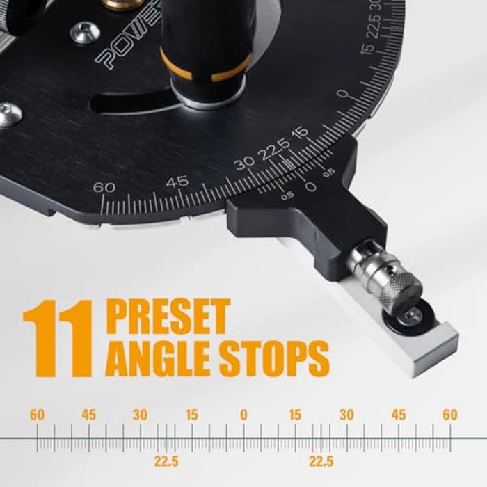 POWERTEC 71766 Precision Miter Gauge System for Table Saw Kit w/Telescoping Fence | 11 Preset Angle Stops, Extension Fence with Scale and Flip Stop by POWERTEC - Image 5