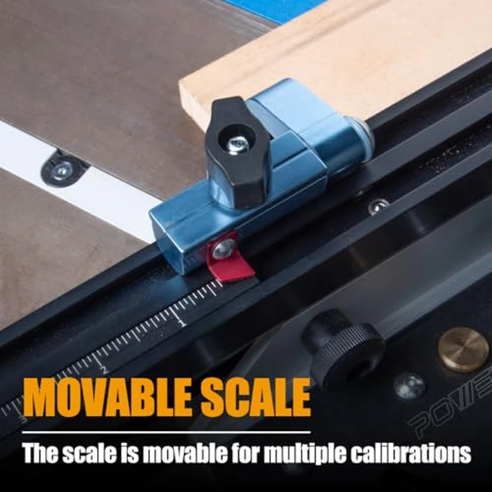 POWERTEC 71766 Precision Miter Gauge System for Table Saw Kit w/Telescoping Fence | 11 Preset Angle Stops, Extension Fence with Scale and Flip Stop by POWERTEC - Image 7