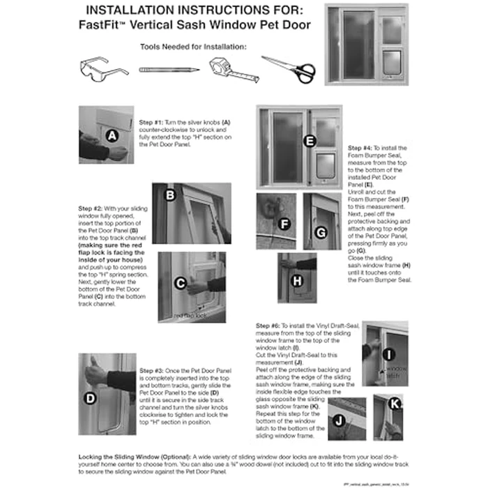 Ideal Pet Products Aluminum Vertical Sash Window Pet Door, Adjustable Sizes to Fit Window Heights from 32-1/2" to 35-1/8”, Chubby Kat 7-1/2” x 10-1/2” Flap Size by Ideal Pet Products - Image 4