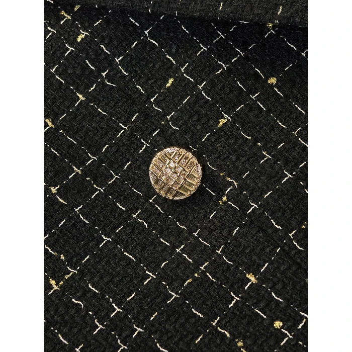 Mina Self Tweed Blazer Jackets for Women Plaid 2024 Fall Lightweight Womens Fashion Dressy Business Casual Petite Lady Ladies Winter Blazers Jacket Black 2-P/HS S by Mina Self - Image 3