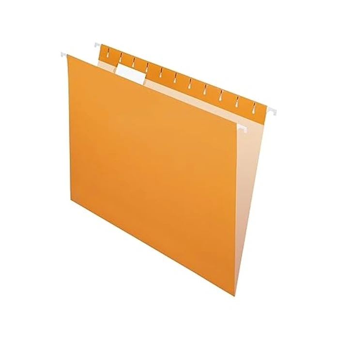 Pendaflex Hanging File Folders, Recycled, Letter Size, Standard Orange, Coated Rods, Kraft Interior, 25-Pack, Colour-Coded Filing for Office and Home Organization by Pendaflex - Used - Acceptable condition