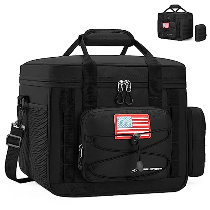 Maelstrom Tactical Lunch Box, Insulated Lunch Bag for Men, Large Leakproof Soft Cooler Bag with Detachable MOLLE Bags, Durable Lunch Tote for Adult Women Work,Picnic,20 Cans/15 L, Black by Maelstrom - Image 1