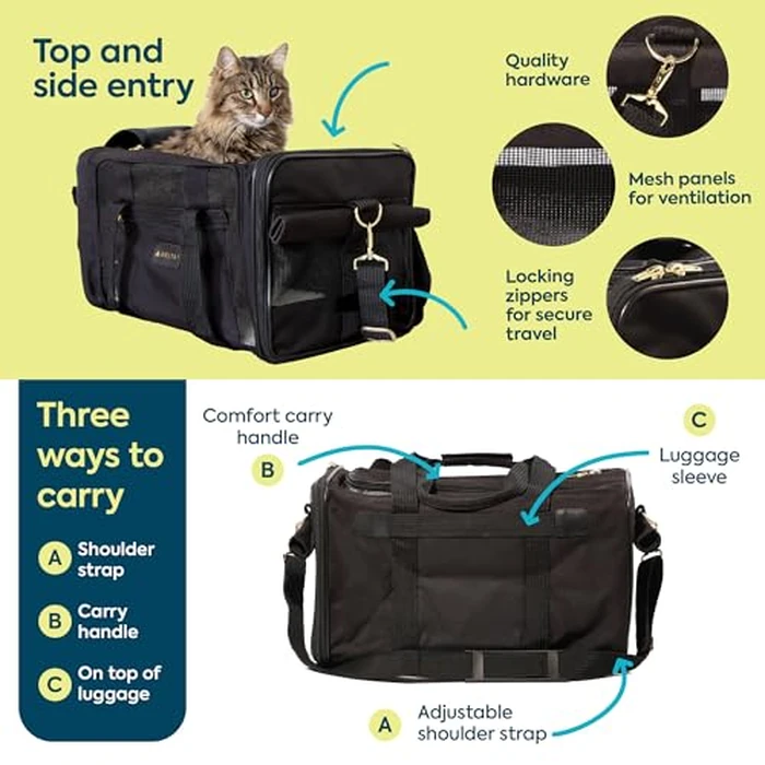 Quaker Pet Group SPT11721 Sherpa PetDelta Carrier, Black, Medium, 18-Inchx11-Inchx10.5-Inch by Sherpa - Image 4