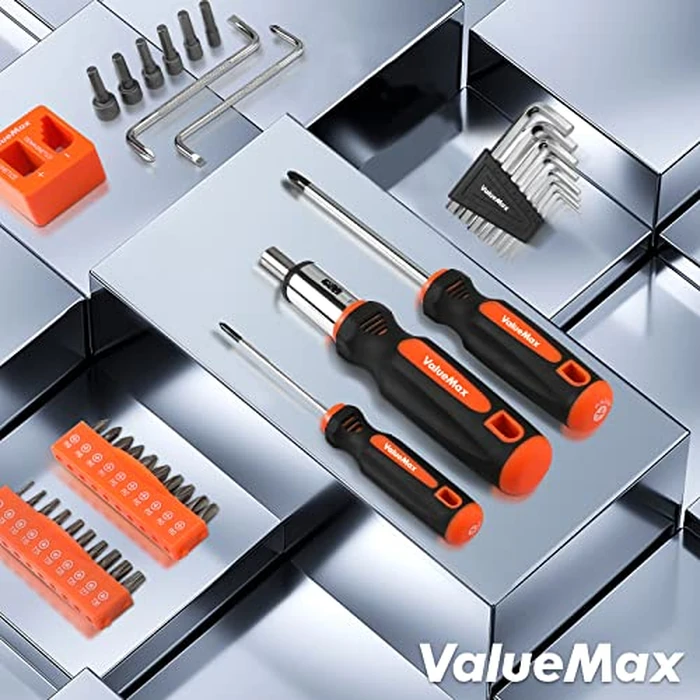 ValueMax 126-PC Magnetic Screwdriver Set with Plastic Racking Organizer, Magnetizer Demagnetizer, DIY Tools & Equipment for Men Women Mechanic, Herramientas Tool Bit Kit Home Improvement Gift by ValueMax - Image 8