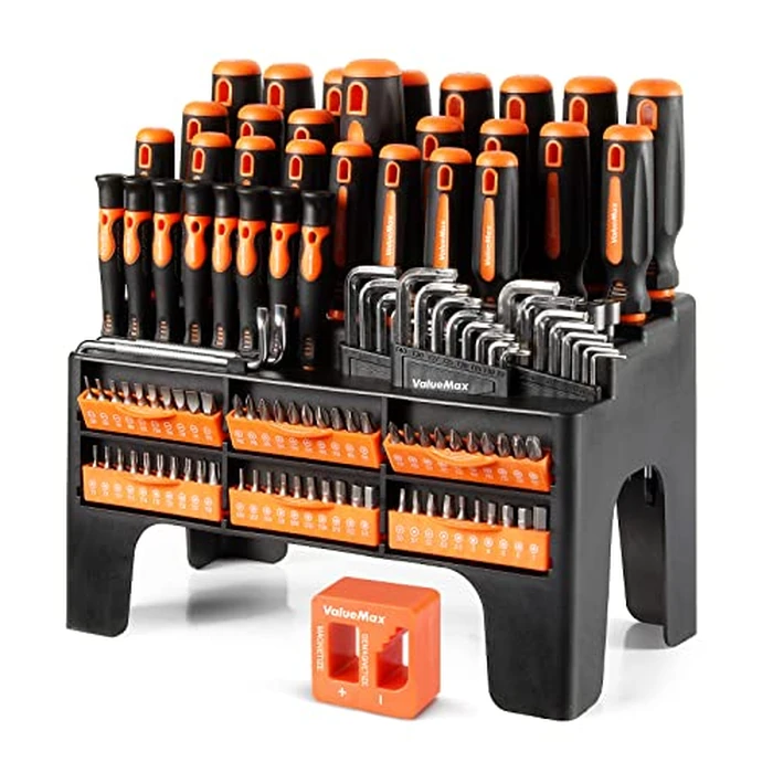 ValueMax 126-PC Magnetic Screwdriver Set with Plastic Racking Organizer, Magnetizer Demagnetizer, DIY Tools & Equipment for Men Women Mechanic, Herramientas Tool Bit Kit Home Improvement Gift by ValueMax - Image 9