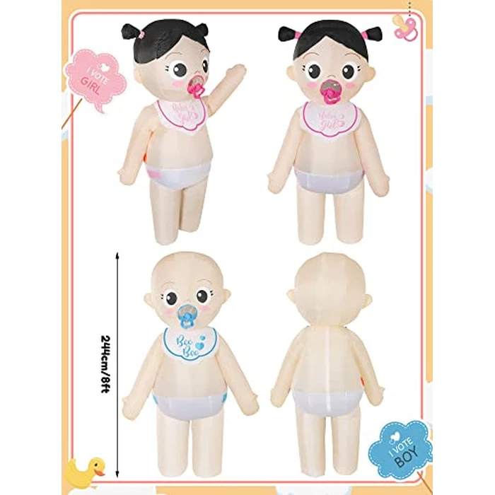 Sintege 2 Pcs Inflatable Baby Costume for Adult 96'' Funny Blow up Boy Girl Costume for Cosplay Gender Reveal Baby Shower Party by Sintege - Image 5