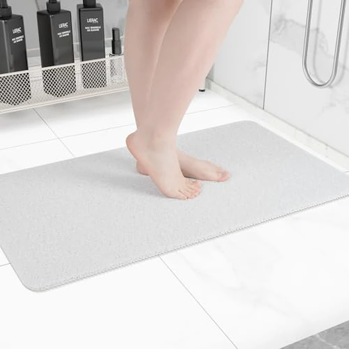 Hargiis Non-Slip Bathtub Mat, Anti Slip Shower Mat, Fast Drying Bathtub Mats, Foot Scrubber Mat, Anti Slip Mat for Tub, Floor, Bathroom, Kitchen, Home, Hotel (White 40"x16") by Hargiis - Used - Like New condition