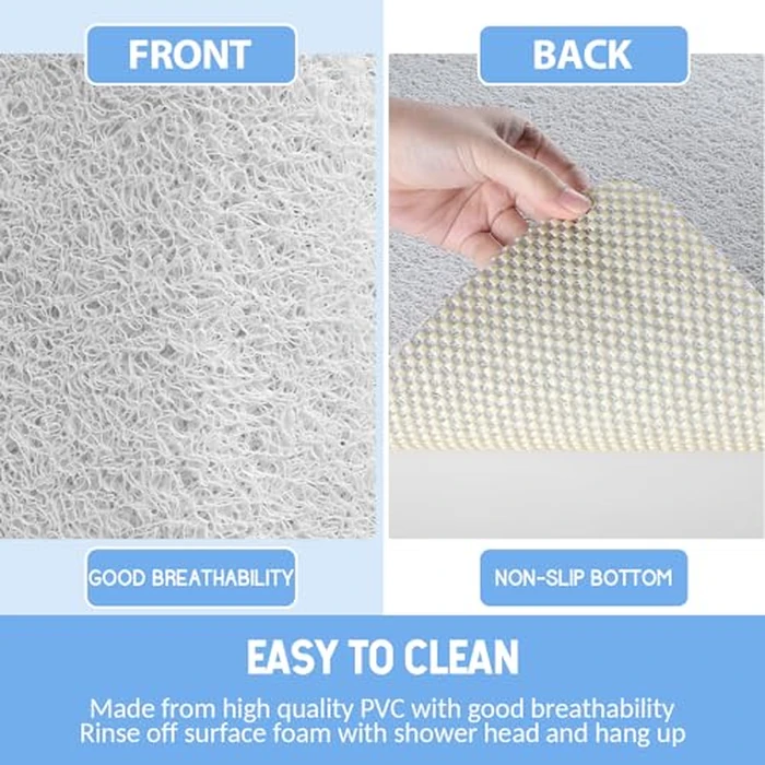 Hargiis Non-Slip Bathtub Mat, Anti Slip Shower Mat, Fast Drying Bathtub Mats, Foot Scrubber Mat, Anti Slip Mat for Tub, Floor, Bathroom, Kitchen, Home, Hotel (White 40"x16") by Hargiis - Image 5