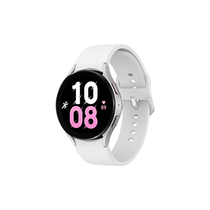 SAMSUNG Galaxy Watch 5 44mm Bluetooth Smartwatch w/ Body, Health, Fitness and Sleep Tracker, Improved Battery, Sapphire Crystal Glass, Enhanced GPS Tracking, US Version, Silver Bezel w/ White Band by Samsung - Used - Like New condition - US$221.00