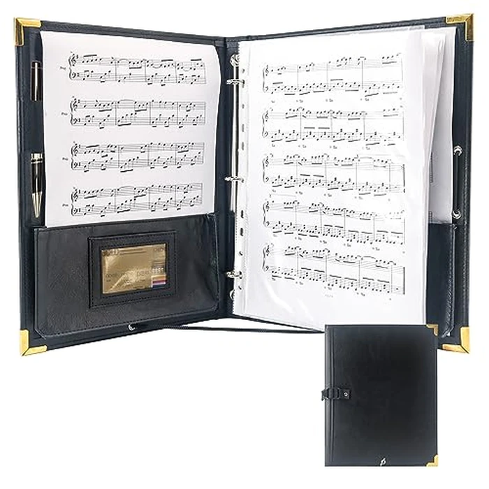 GraduatePro Sheet Music Choir Folder Black, 3 Rings Binder 12.5" x 10" Piano Music Binder with Elastic Band,10 Pockets for Sheets 8.5 * 11/A4 by GraduatePro - Used - Very Good condition