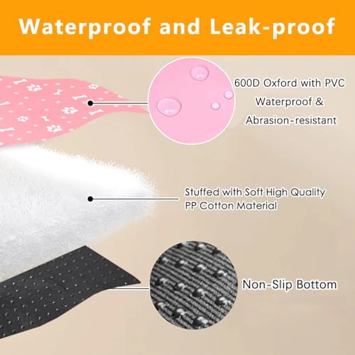 Dog Playpen Bottom Pad Fits for 36 Inch 4 Panels Exercise Pet Playpen, Dog Crate Pad Puppy Playpen Pad, Hoop and Loop Design (Note: Playpen Not Included). -Pink by THINMUHAND - Image 4