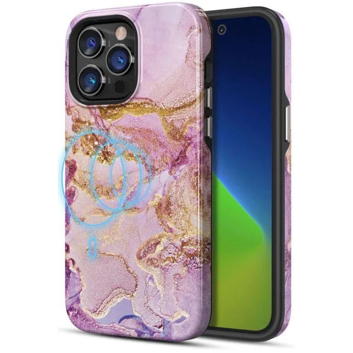 MyBatPro Fuse Series with Magsafe Phone Case for iPhone 14 Pro Max - Purple Marble by MyBatPro - Refurbished - Brand New condition - US$8.28