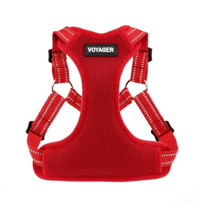 Best Pet Supplies Voyager Adjustable Step-in Flex Breathable Mesh Dog Harness for Small Medium Large Dogs (Red), S by Best Pet Supplies - Used - Like New condition