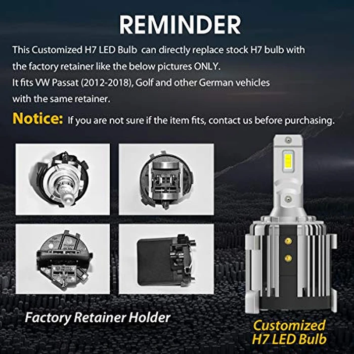 LASFIT 𝐏𝐫𝐨-G2 H7 LED Headlight Bulb 1:1 OEM For 𝐕𝐨𝐥𝐤𝐬𝐰𝐚𝐠𝐞𝐧 or 𝐌𝐞𝐫𝐜𝐞𝐝𝐞𝐬-𝐁𝐞𝐧𝐳(Sprinter/Metris) Low Beam, 12X Brighter Halogen 72W 6000K White, 50000+HRS, Plug-N-Play, IP67, 2p by LASFIT - Image 2