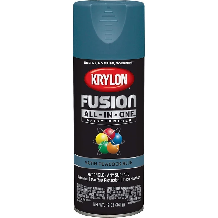 Krylon Fusion Al-in-One Paint + Primer Satin Series - Peacock Blue by Krylon - Refurbished - Premium condition