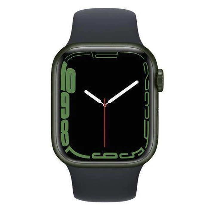 Apple Watch Series 7 (Cellular + GPS) - 32GB - 41mm - Green Aluminum Case with Midnight Rubber Sport Band by Apple - Refurbished - Excellent condition