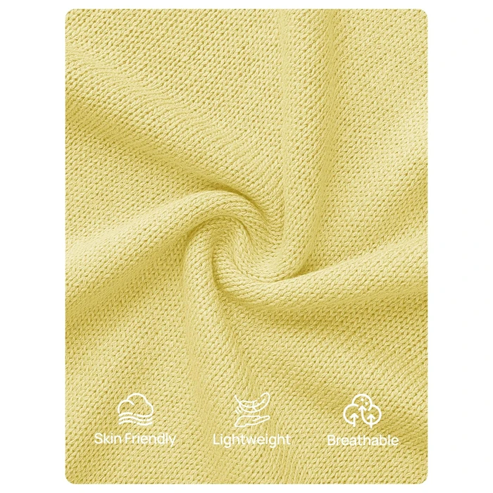 ZESICA Summer Short Sleeve Sweater for Women 2026 Casual V Neck Oversized Sweater Vest Lightweight Knit Pullover Tops,Yellow,Large by ZESICA - Used - Like New condition