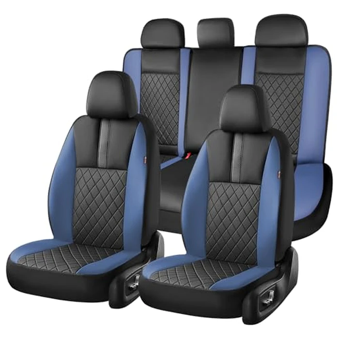 Coverado Car Seat Covers Full Set, Automotive Leather Seat Covers for Car，Universal Fit Front Back Seat Cover, Non-Slip Waterproof Breathable Car Seat Protector by Coverado - Image 1