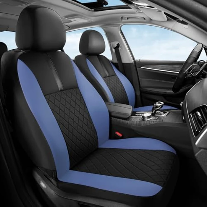 Coverado Car Seat Covers Full Set, Automotive Leather Seat Covers for Car，Universal Fit Front Back Seat Cover, Non-Slip Waterproof Breathable Car Seat Protector by Coverado - Image 2