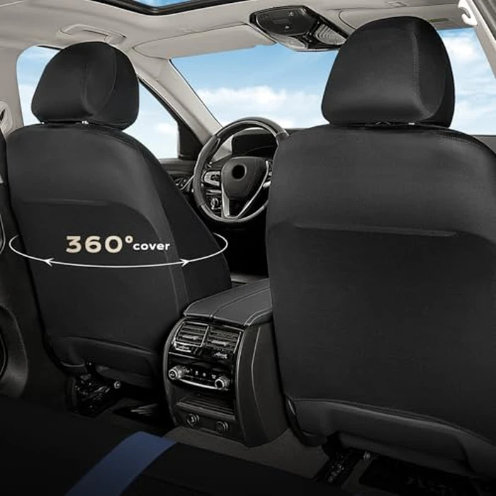 Coverado Car Seat Covers Full Set, Automotive Leather Seat Covers for Car，Universal Fit Front Back Seat Cover, Non-Slip Waterproof Breathable Car Seat Protector by Coverado - Image 7