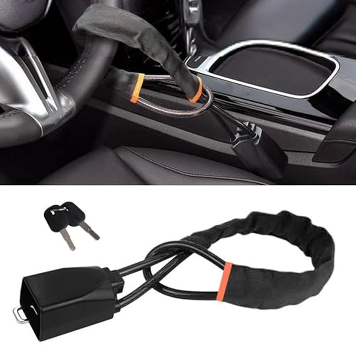 Xugoox Adjustable Steering Wheel Lock, Universal Seat Belt Lock Anti-Theft Devices with Keys Fit Most Cars Vehicle Truck SUV Van by Xugoox - Used - Like New condition