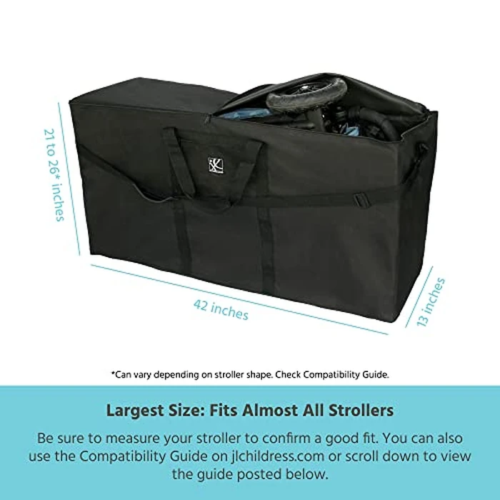 J. L. Childress Heavy Duty Travel Bag for Standard and Dual Strollers, Black, 1 Pack by J.L. Childress - Image 5