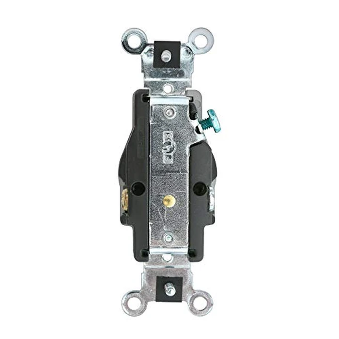 Leviton Single Receptacle Outlet, Weather-Resistant, 20 Amp, 250 Volt, Heavy-Duty Industrial Specification Grade, Back or Side Wire, Self-Grounding, W5461-E, Black by Leviton - Image 3