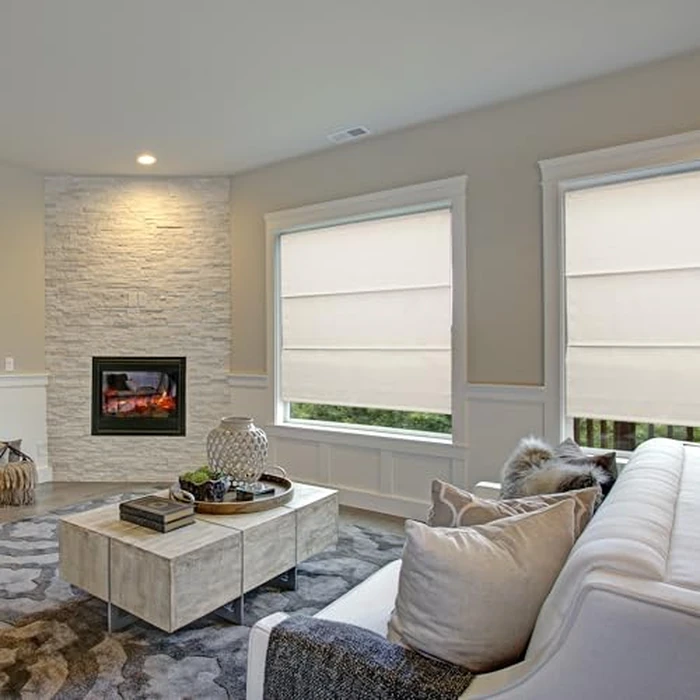 CHICOLOGY Roman Shades for Windows, Roman Window Shades, Roman Shades, Window Treatments, Window Shades for Home, Window Shade, Ridgewood Cream (Privacy & Light Filtering), 33" W X 72" H by Chicology - Image 6
