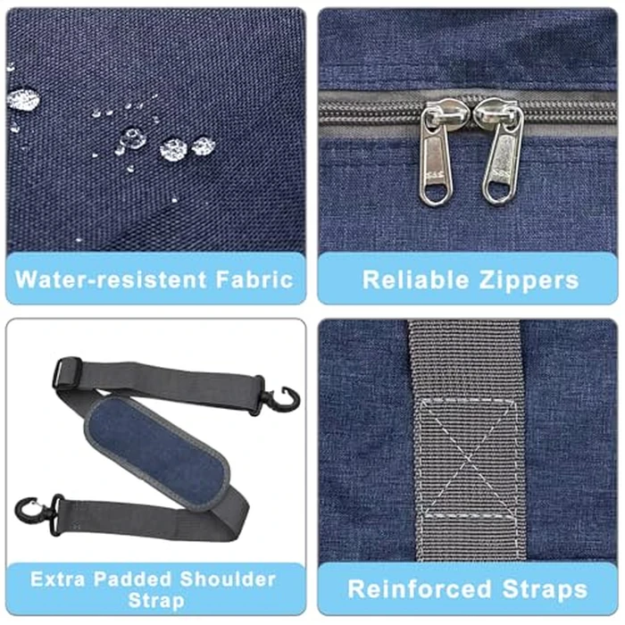 For Spirit Airlines Personal Item Bag 18x14x8 Foldable Carry on Bags for Airplanes Travel Duffel Bags for Women and Men(Snow Navy (With Shoulder Strap)) by Beurlike - Image 3