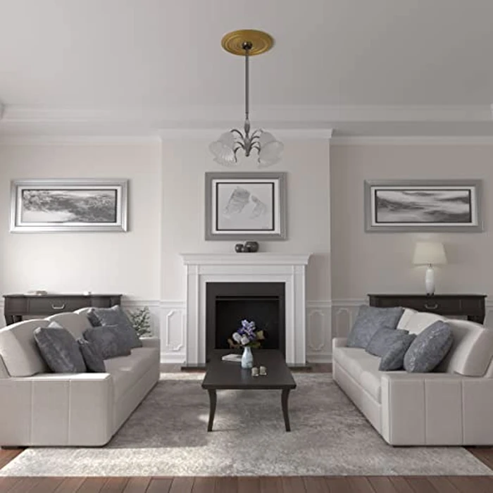 25 3/8"OD x 3 3/8"ID x 1 3/8"P Cole Ceiling Medallion (Fits Canopies up to 9 1/8"), Hand-Painted Pharaoh's Gold by Ekena Millwork - Image 5