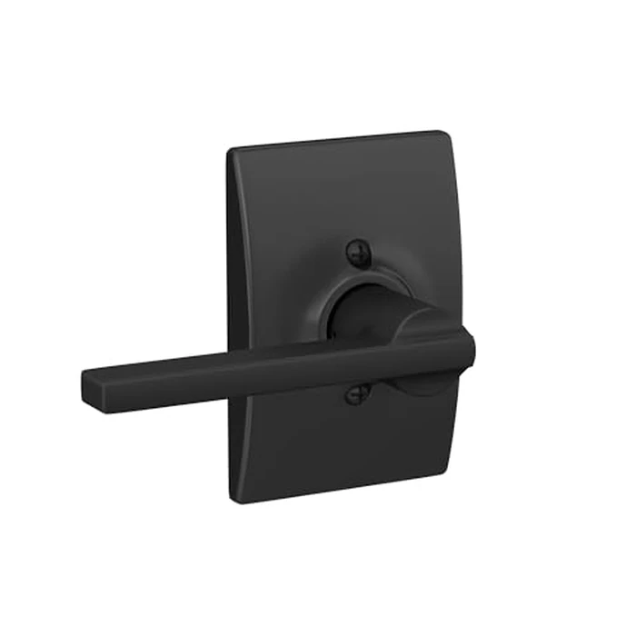 Schlage F10 D LAT 622 CEN Latitude Door Lever with Century Trim, Hall & Closet Passage Lock, Matte Black by SCHLAGE - Image 3