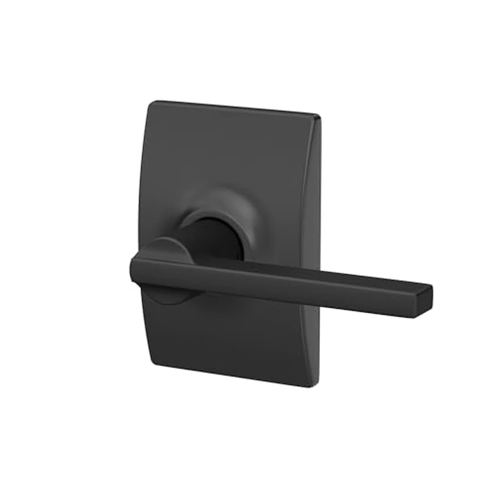 Schlage F10 D LAT 622 CEN Latitude Door Lever with Century Trim, Hall & Closet Passage Lock, Matte Black by SCHLAGE - Image 8