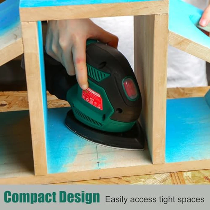 HYCHIKA Detail Sander, 14,000 OPM Compact Electric Sander Tool with 12 Pcs Sandpapers,Efficiency Dust Collection System,Suitable for Tight Spaces Sanding,Polishing,Removing Paint in Home Decoration by HYCHIKA BETTER TOOLS FOR BETTER LIFE - Image 6