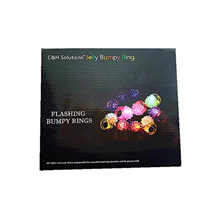 C&H Solutions Novelty 96 ct Flashing LED Bumpy Rings Blinking Soft Jelly Glow By C&H(R) by C&H Solutions - Image 6