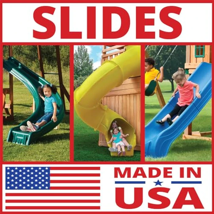 Swing-N-Slide NE 4699-T Super Summit Slide 3 Piece Plastic Scoop Slide for 5' Swing Set Deck Heights, Green by Swing-N-Slide - Image 7