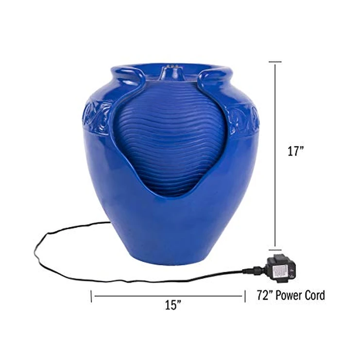 Pure Garden 50-LG1184 Jar Fountain (Cobalt Blue) by Pure Garden - Image 2