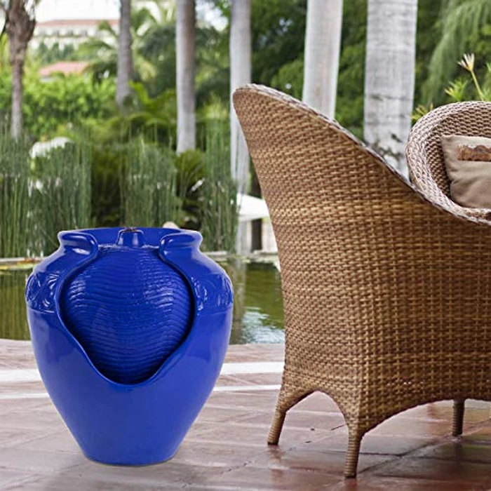 Pure Garden 50-LG1184 Jar Fountain (Cobalt Blue) by Pure Garden - Image 4