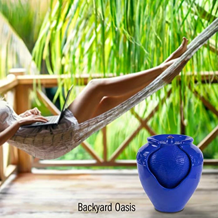 Pure Garden 50-LG1184 Jar Fountain (Cobalt Blue) by Pure Garden - Image 5