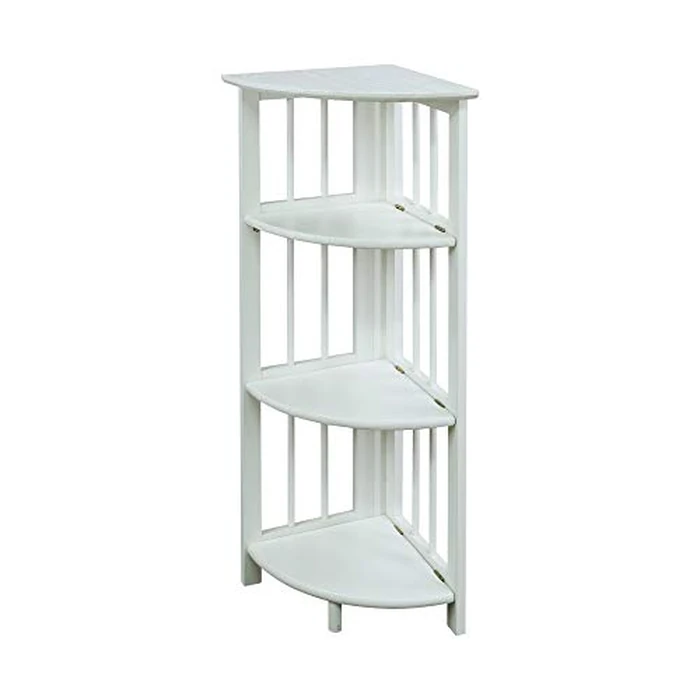 Casual Home Solid Wood Bookcase Corner Display Shelf Freestanding Storage Stand, 38.75" H, White (New) by Casual Home - Image 1