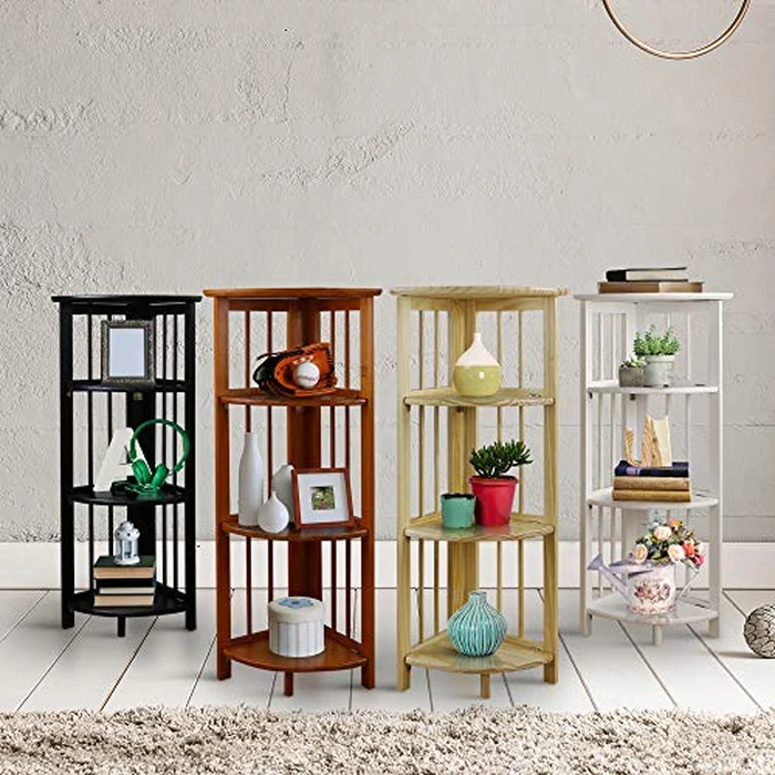 Casual Home Solid Wood Bookcase Corner Display Shelf Freestanding Storage Stand, 38.75" H, White (New) by Casual Home - Image 5